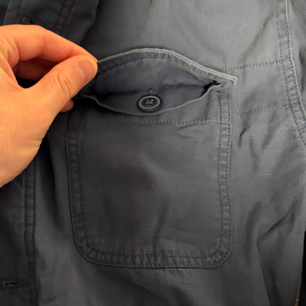Normal Brand Men's Navy Jacket with Plaid Lining - Picture 3 of 4